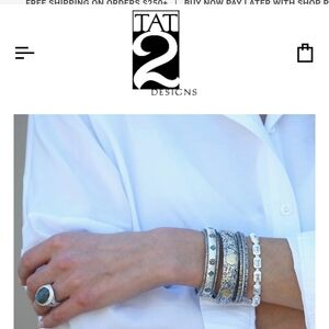 Tat2 Designs SILVER, Gold, Pave REDONDO BANGLE